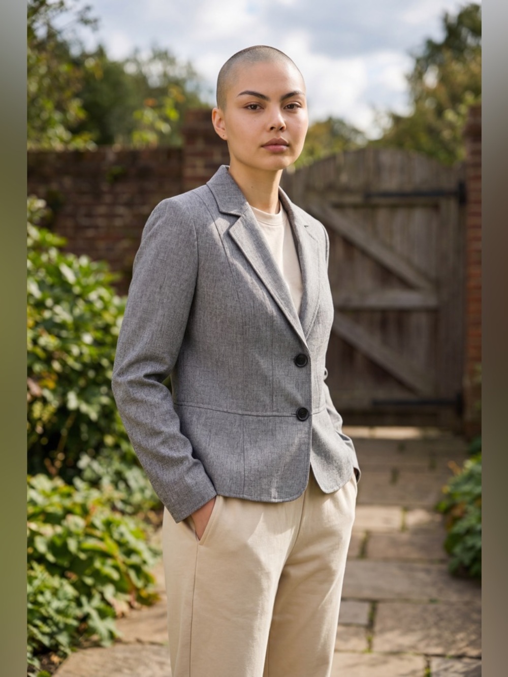 Kasper Medium Gray Tailored Career Blazer Jacket Size 8P